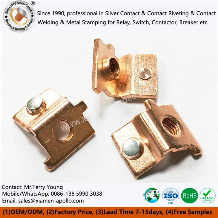 Copper Stamping with Riveted Electrical Contacts